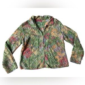 VINTAGE CASUAL STUDIOS REVERSIBLE PASTEL BLOUSE / JACKET WOMENS M/L